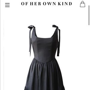 Of Her Own Kind Black Linen Mirabelle Dress